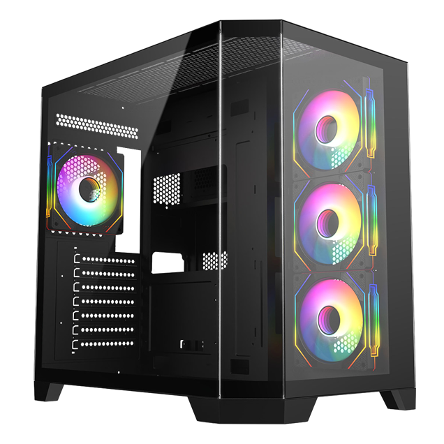 CiT DS360 Mid Tower Gaming Case - Black 